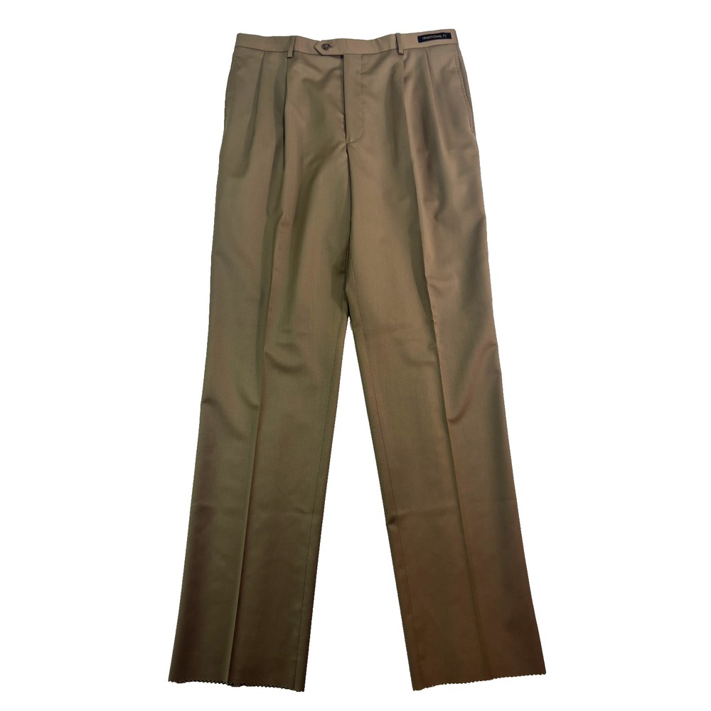 NEW brown Jos A Bank 36R 36 signature gold suit dress pants trousers 100% Wool